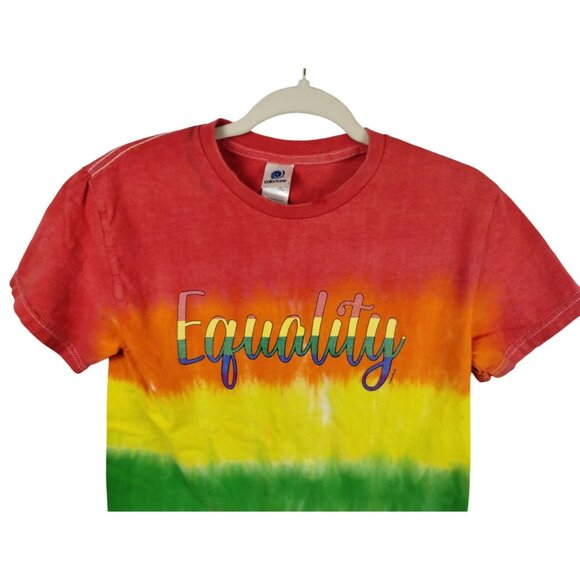 Colortone Unisex Small Equality Cotton Rainbow Tie-Dye T-Shirt - Picture 8 of 9